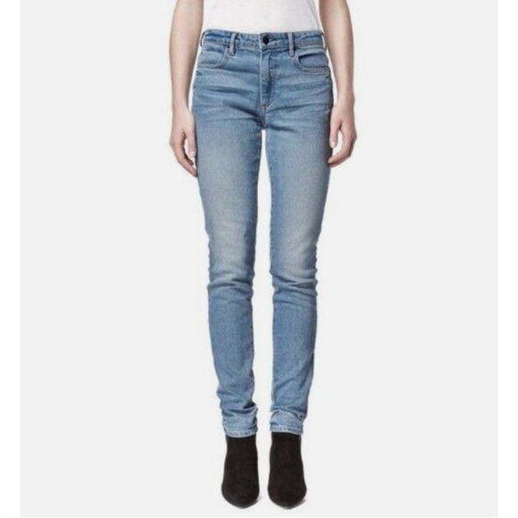 DENIM x ALEXANDER WANG 001 Skinny Light Indigo Fade Women's Size 27 Stretch Blue - Picture 1 of 9